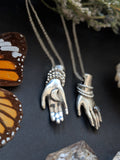 Hand Necklace with Moonstone