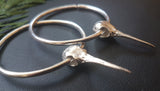 Hummingbird Skull Hoops