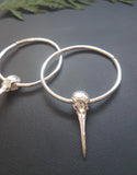 Hummingbird Skull Hoops
