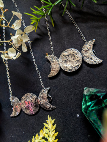 Triple Moon Phase Necklace
