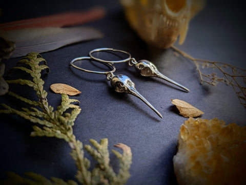 Small Hummingbird Skull Hoops