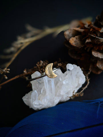 Gold Stacking Moon Ring