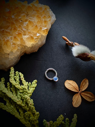 Moonstone Sterling Septum Ring