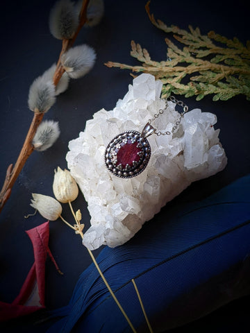 Faceted Ruby Necklace