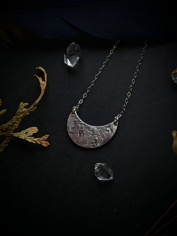 Textured Crescent Necklace