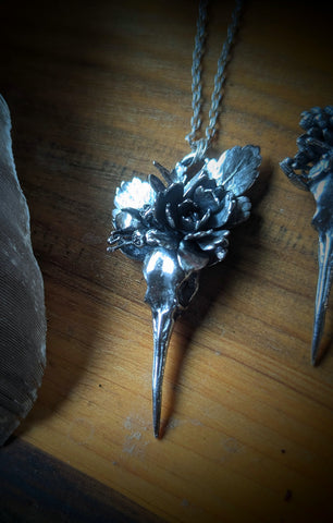 Nature/Hummingbird Skull Necklace