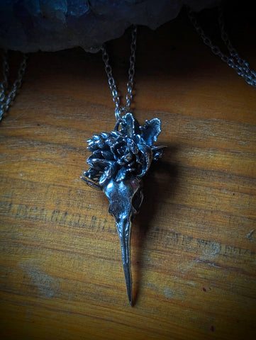 Nature/Hummingbird Skull Necklace