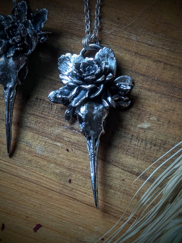 Nature/Hummingbird Skull Necklace